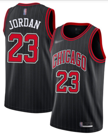Men's Chicago Bulls #23 Michael Jordan Black NBA Stitched Jersey